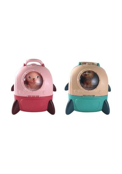 Sırt Çantalı Pets House İkili Set - Pembe Mavi