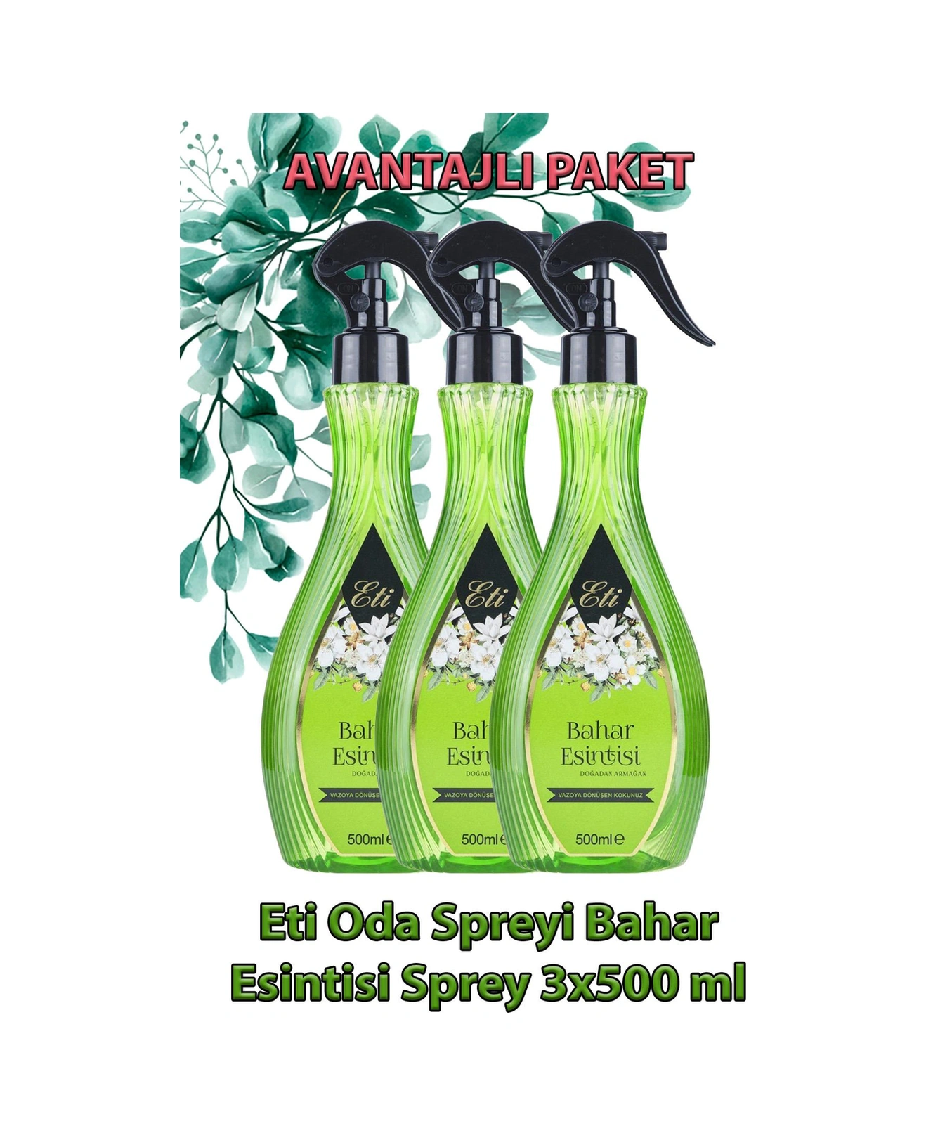 Eti Oda Spreyi Bahar Esintisi Sprey 500 Ml 3 Adet