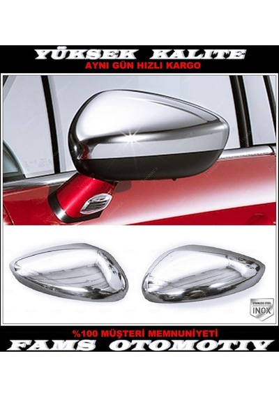 Peugeot 308 Krom Ayna Kapağı 2 Parça. 2013-2020 Arası Paslanmaz Çelik