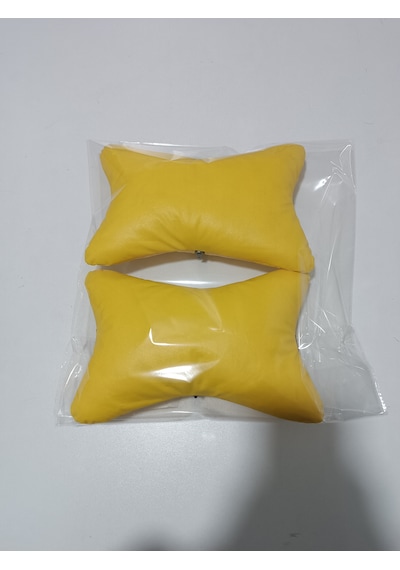 Deri Kelebek Boyun Yastık 2 Li Sarı