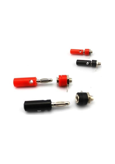 4Mm Muz Konnektör Erkek Dişi Set - Muz Tipi Fiş Soket 2 Li Set