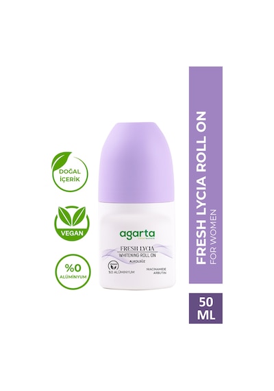 Agarta Ter Kokusu Önleyici 24 Saat Etkili Beyazlatıcı Kadın Fresh Lycıa Roll-on 50 ML