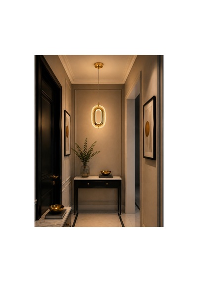 Merlin Modern Tasarım Gold 3 Renk Sarı Günışığı Ve Beyaz - Ledli Banyo - Mutfak - Salon Ledli Sarkıt Altın