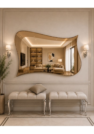 Dekorasyon Dekoratif Ayna Bronz - Gümüş