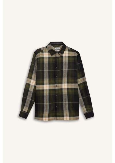 DeFacto Regular Fit Polo Yaka Kareli Flanel Uzun Kollu Gömlek D5835AX24AUNV64 DeFacto Regular Fit Polo Yaka Kareli Flanel Uzun Kollu Gömlek D5835AX24AUNV64