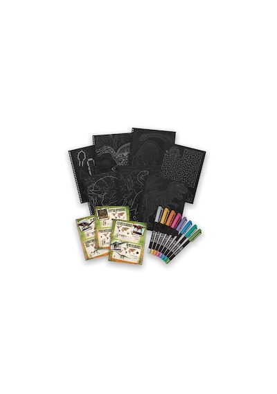 Lordstore513 Dinosart Kara Sayfalı Boyama Kitabı