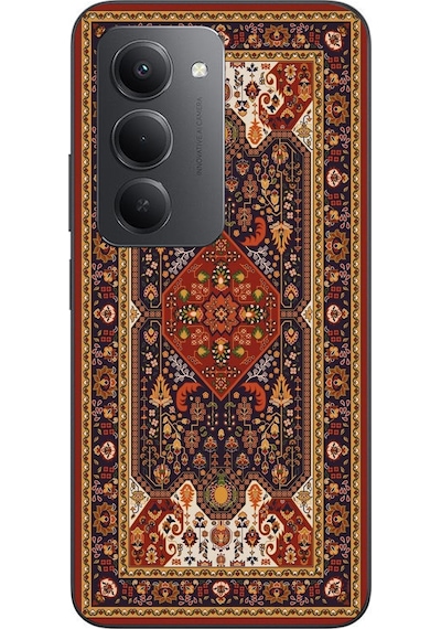 Redmi 15 Uyumlu Anadolu Motif Halısı Baskılı Silikon Kılıf Renkli