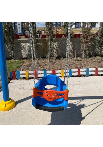 Salıncak Koltuğu Büyük Boy - Darbe Emici Kauçuk Korumalı Zincirli-1185 Çok Renkli