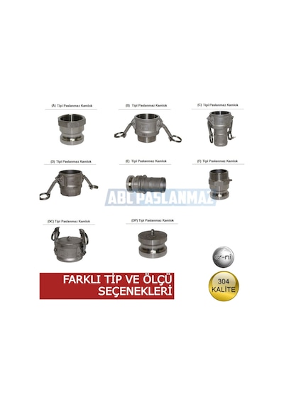 Paslanmaz Krom Kamlok 304 Kalite (Farklı Tip Ve Ölçü Seçenekleri)
