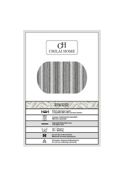Chilai Home Slide Dark Oval Dekoratif Halı Djt Çok Renkli