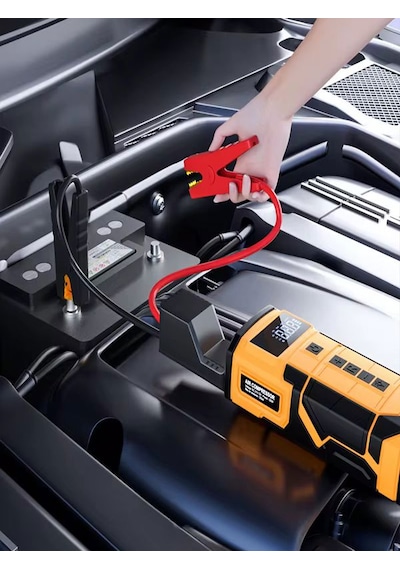 A-5577 8000mah Akü Takviyeli Şişirme Kompresörü - Led Ekranlı Sco