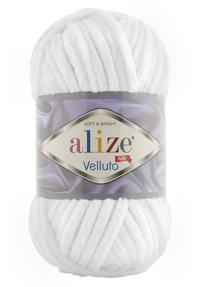 Alize Velluto 55 Beyaz Kadife El Örgü İpi
