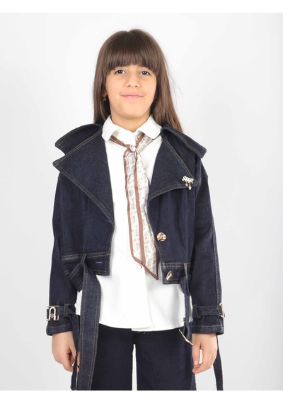 Xo Kids Kız Çocuk 3lu Alt Üst Takım 7-14 Yaş 3908-4908 Koyu Mavi