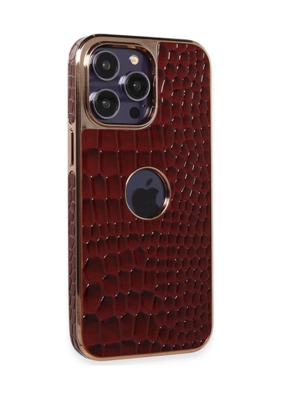 Apple  Uyumlu  iPhone 14 Pro Kılıf Snake Kapak Bordo