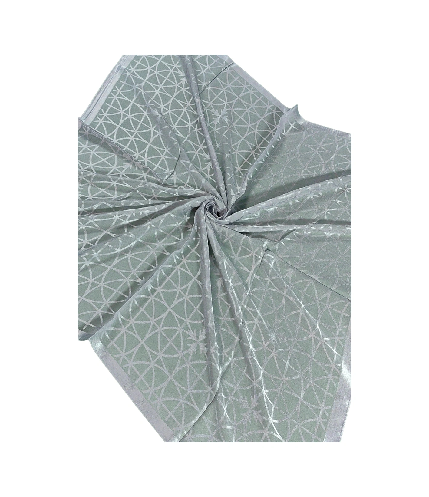 Mim Eşarp Mısırlı Eşarpları Devore Geometrik Desenli Eşarp Gümüş
