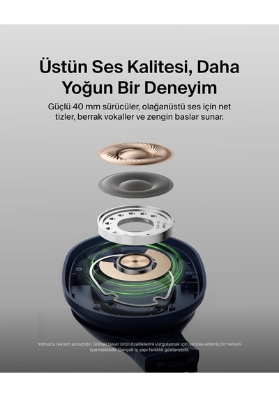 Soundform Surround Bluetooth Kulak Üstü Kulaklık, Gürültü Engelleme, Kablosuz, 60 Saat Çalma Süresi, Yumuşak Kulak Yastıkları, İphone, Galaxy, İpad, Seyahat, Ev, Ofis İçin, Mavi Soundform Surround Bluetooth Kulak Üstü Kulaklık, Gürültü Engelleme, Kablosuz, 60 Saat Çalma Süresi, Yumuşak Kulak Yastıkları, İphone, Galaxy, İpad, Seyahat, Ev, Ofis İçin, Mavi