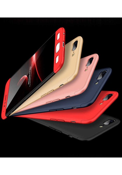 One Plus 5 Kılıf Zore Ays Kapak Siyah-Kırmızı