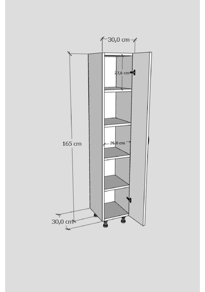 Mimoza 5 Raflı Çok Amaçlıkiler Dolabı Banyo Dolabı Beyaz Raflı