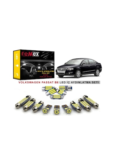 Volkswagen Passat B6 LED İç Aydınlatma Ampul Seti FEMEX Parlak Be