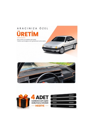 Fıat Tempra 1992-1997 Dijital Konsol Uyumlu Torpido Koruma Örtüsü Oto Kılıfı - Siyah Kahverengi