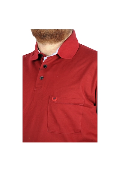 Mode Xl Battal Beden Erkek Tshirt Polo Yaka Cepli Klasik Pike 20552 Bordo 001