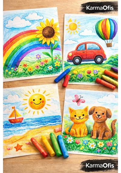 Kidz 24 Renk Pastel Boya Seti Yumuşak Uçlu, Canlı Ve Yoğun Pigmentli Oil Pastel Beyaz