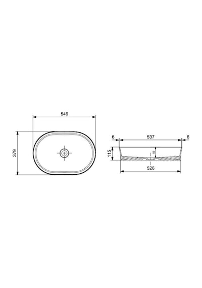 Bocchi Vessel Lavabo Oval Çanak 55 x 38 CM Mat Beyaz 1521-002-0125