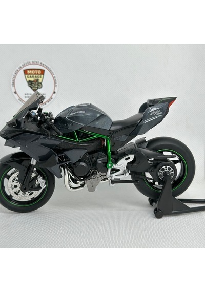 Kawasaki Ninja H2r 1:12 Diecast Motosiklet Modeli - Sesli Işıklı - Siyah Yeşil