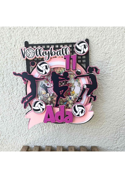 Voleybol - Voleyball Temalı Kız Çocuk Doğum Günü İsme Özel 3d Pasta Parti Süsü Cake Topper Çocuk