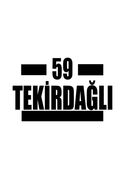 59 Tekirdağlı Araba Sticker 17x17 Cm Siyah