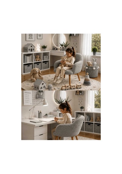 Heidi Çoçuk Koltuğu Çoçuk Odası Koltuğu Teddy Kumaş Kaplı Çocuk Ders Çalışma Koltuğu Yumuşak Gri Gri Heidi Çoçuk Koltuğu Çoçuk Odası Koltuğu Teddy Kumaş Kaplı Çocuk Ders Çalışma Koltuğu Yumuşak Gri Gri