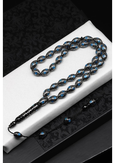 Gümüş İşlemeli Kuka Tesbih 8 X 12 Mm Arpa Kesim