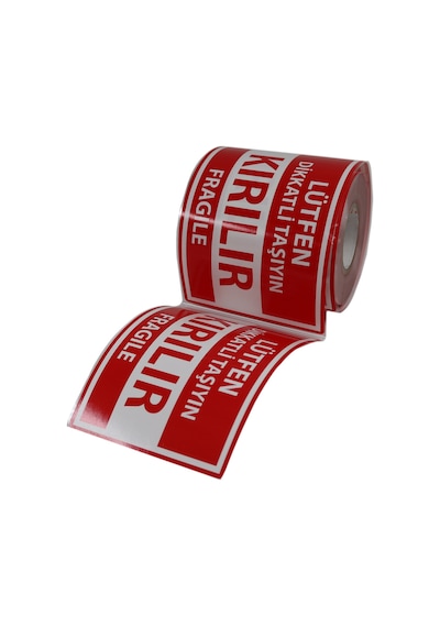 Büyük Boy Dikkat Kırılır Etiketi Fragile Label 100mm X 150mm 250 Adet
