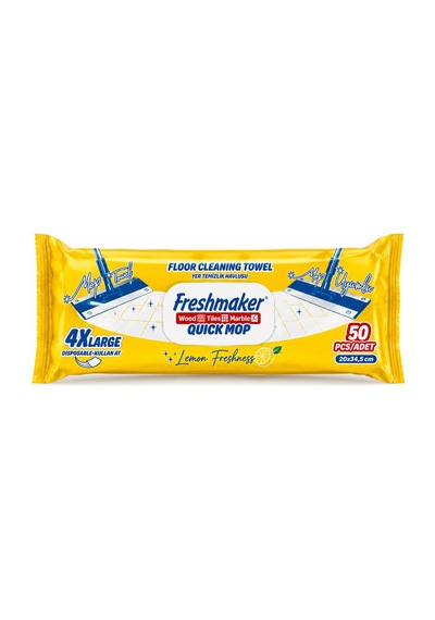 Freshmaker Limon Mop Islak Havlu 50 Yaprak 4xl 20x34.5 Cm- 6'li Paket Tekli