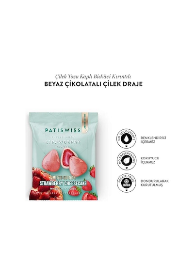 Beyaz Çikolatalı Çilekli Cheesecake Çilek Draje, 50g X 3 Adet 35003659-set3