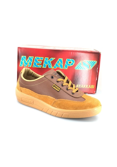 Mekap Kırmızı Kutu %100 Hakiki Deri Unisex İş Ve Spor Ayakkabı Sarı