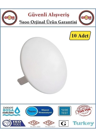 Buat Kapağı - Plastik - Beyaz - Bombeli - 10 Adet