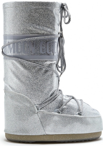 H001 Silver Bot Kar Kadın 80d1402850-h001 Moon Boot Icon Glitter Silver Gümüş