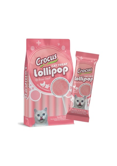 Crocus Tavuklu Ve Kızılcıklı Kedi Lolipop 10 Lu Paket 10x1,4 Gr