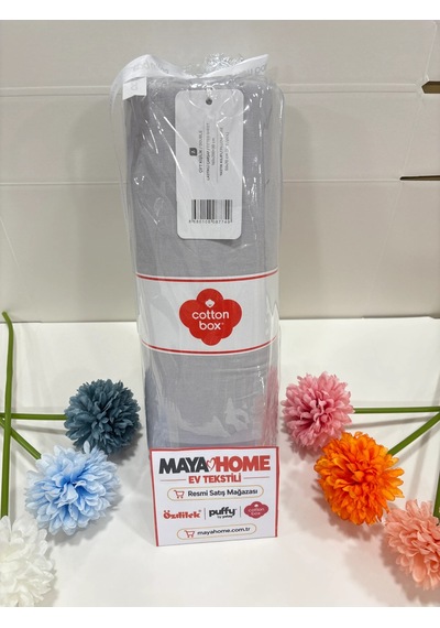 Cotton Box Deluxe Gri Tensel Çift Kişilik Lastikli Çarşaf Seti 160x200+30 Çok Renkli