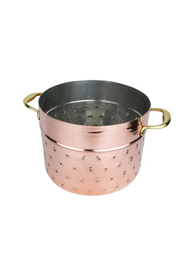 Cuvesta El Yapımı Şef Tipi Büyük Kalın 1.5mm Bakır Süzgeç 24x18cm