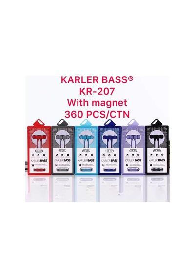 Karler Bass Kr-207 Mıknatıslı Kablolu Kulaklık - Mavi Diğer