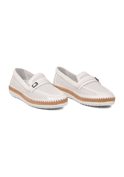 Voyager Beyaz Geniş Kalıp Hakiki Deri Hafızalı Rahat Taban Kadın Casual Ayakkabı Loafer Z142 Z Voyager Beyaz Geniş Kalıp Hakiki Deri Hafızalı Rahat Taban Kadın Casual Ayakkabı Loafer Z142 Z