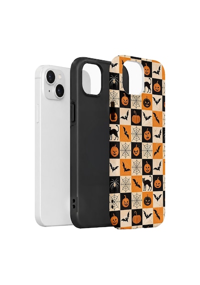 Velvoria Valestra Halloween Patchwork Apple iPhone Uyumlu 14 Darbe Korumalı Kılıf Valestra Select - Halloween Patchwork