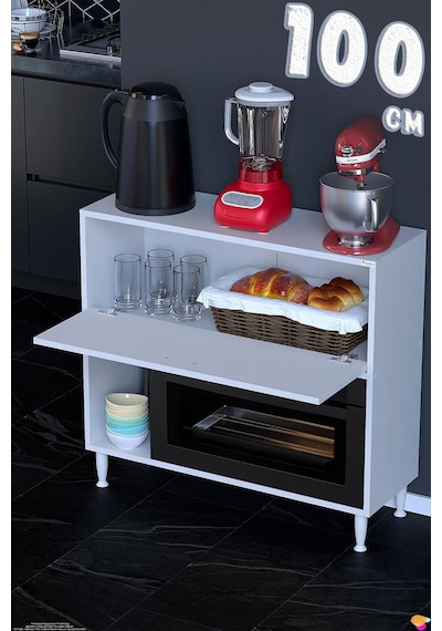 Nova Çok Amaçlı Mutfak Modülü 100x87x32 Cm Fırın Dolabı Ekmeklik Ve Mutfak Düzenleyici Beyaz Nova Çok Amaçlı Mutfak Modülü 100x87x32 Cm Fırın Dolabı Ekmeklik Ve Mutfak Düzenleyici Beyaz