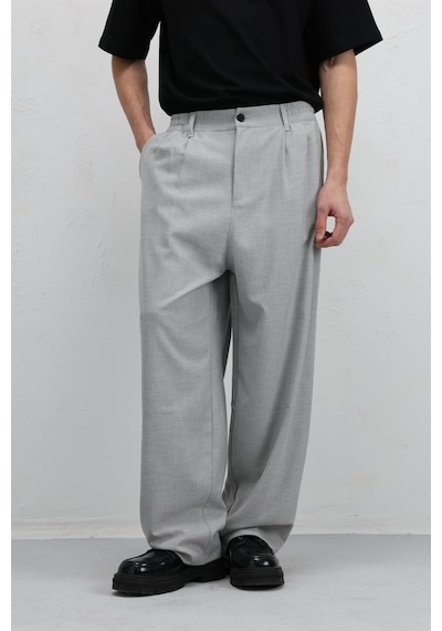 Vamos Baggy Fit Kumaş Pantolon 30-795-1 Gri