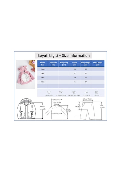 Baby&Kids Tavşan Kulaklı Welsoft Peluş Kız Çocuk Mont (538582909)
