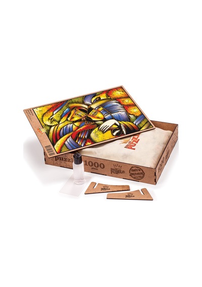 King Of Puzzle Yüzler Ahşap Puzzle 500 Parça