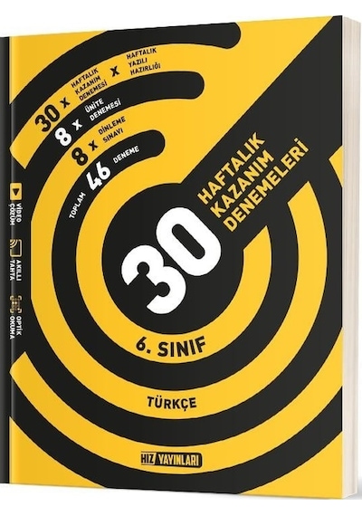Hız Yayınları 2025 6. Sınıf Türkçe 36 Haftalık Deneme Deneme