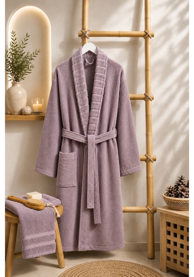Carla Havlulu Bornoz Seti Unisex Bornoz + 50x90 Baş Havlusu, Yumuşak Dokulu, 340 Gsm, S/m - L/xl Çok Renkli